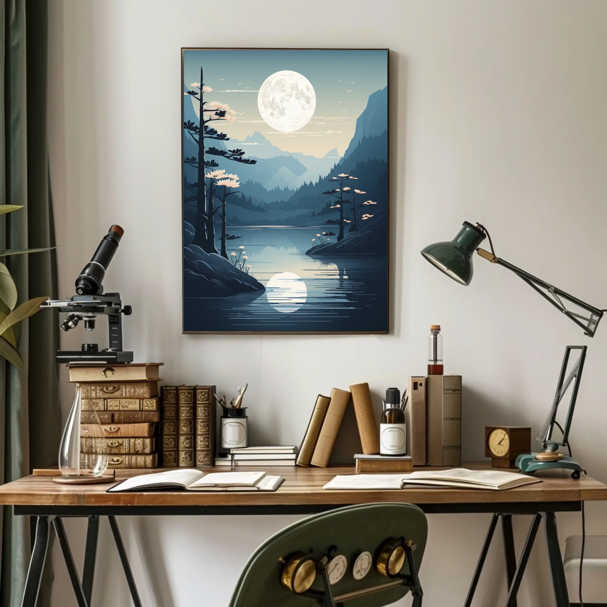 Moonlit Mountain Serenity Poster