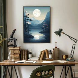 Moonlit Mountain Serenity Poster