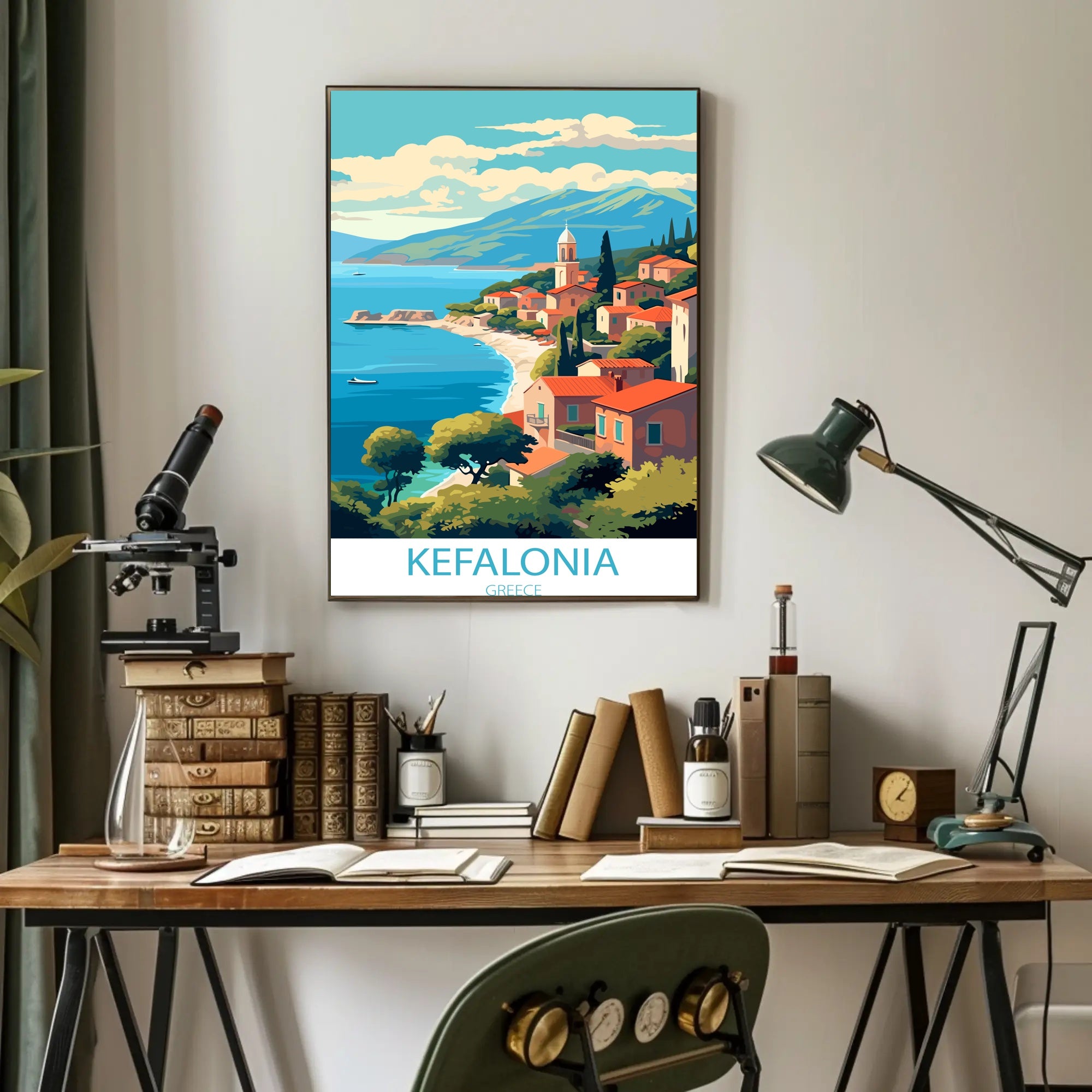 Kefalonia Coastal Charm Travel Poster