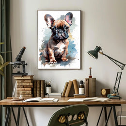 French Bulldog Watercolor Poster Wall Art