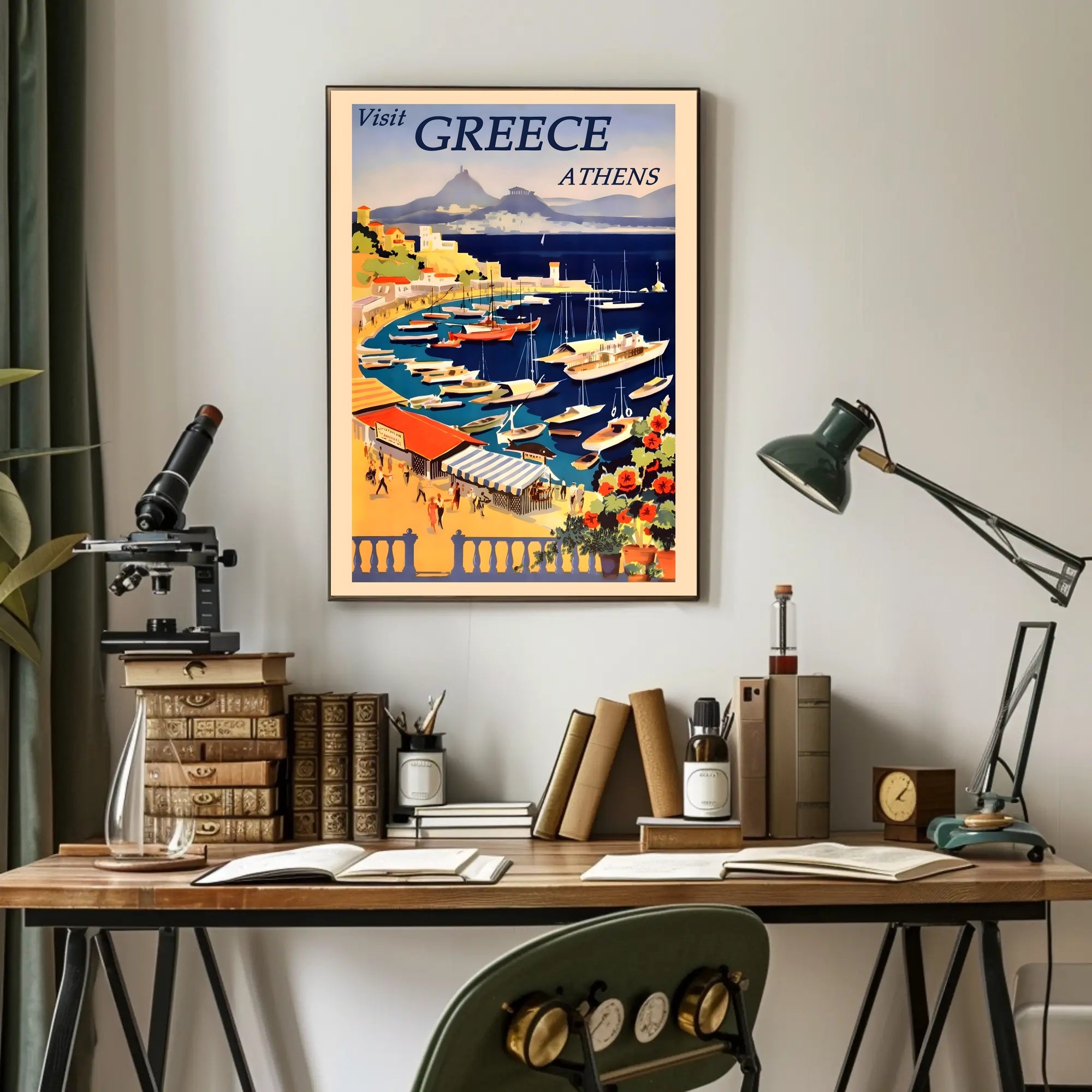 Visit Greece: Discover Athens Majestic Harbor Travel Poster