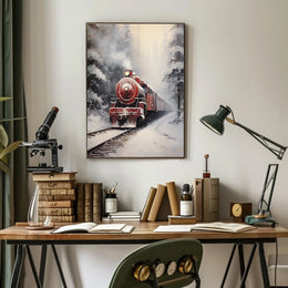 Winter Train Journey Poster