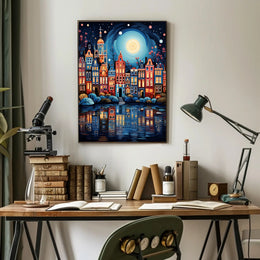 Enchanted Cityscape At Night Poster