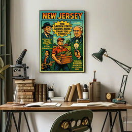 New Jersey Heritage Vintage Americana Cultural or Heritage Poster PosterGoat