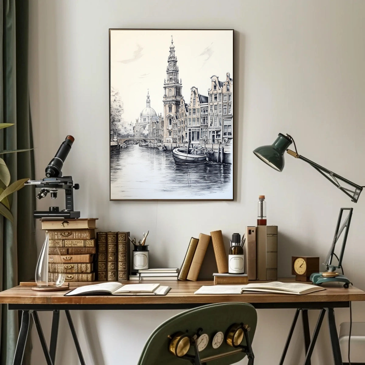 Amsterdam Canal Art Print European Travel Poster
