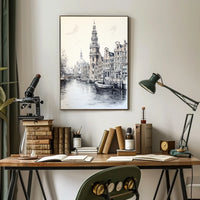 Amsterdam Canal Art Print European Travel Poster