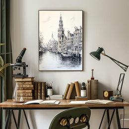 Amsterdam Canal Art Print European Travel Poster