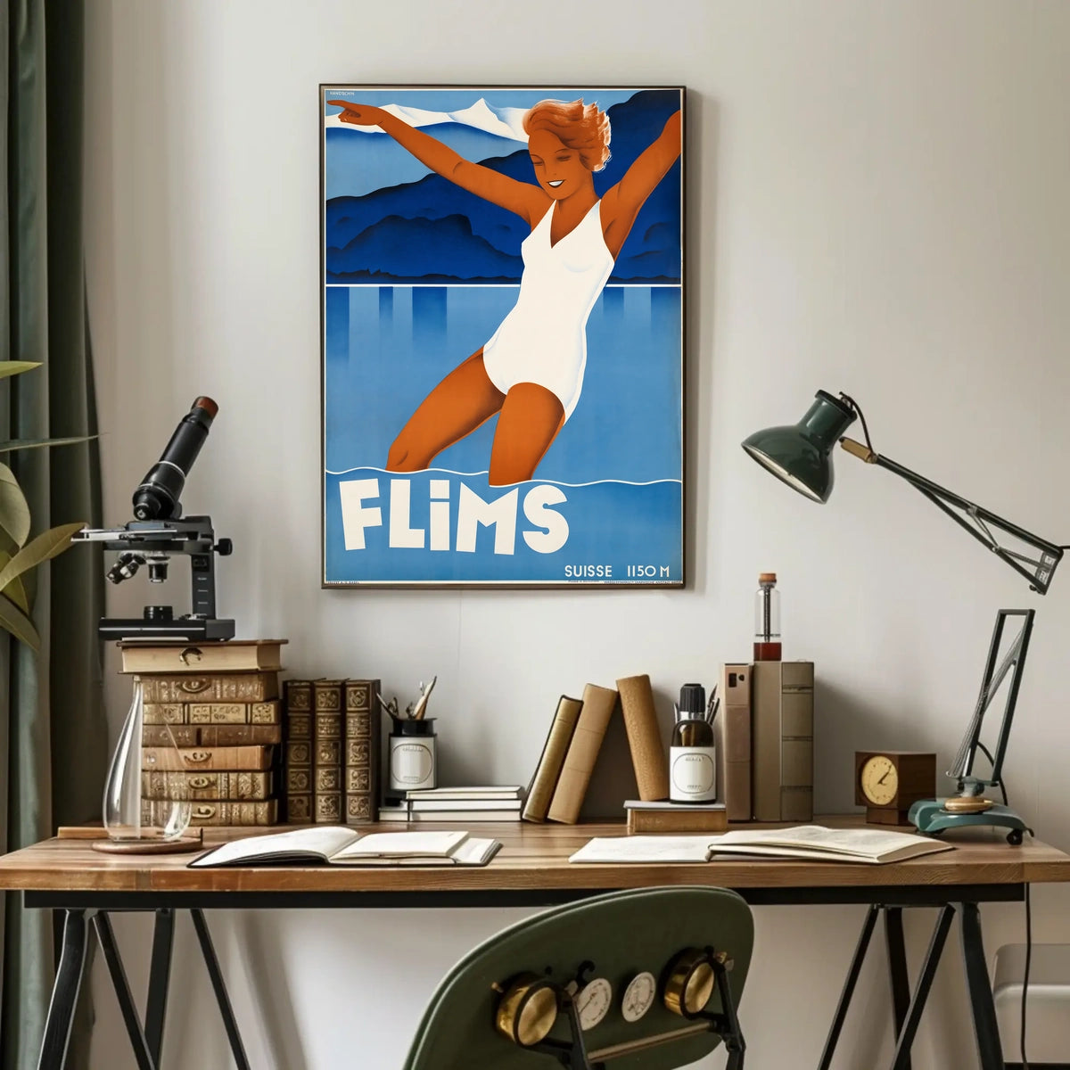 Flims Swiss Travel Poster