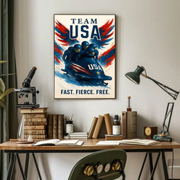 Team USA Bobsled Poster
