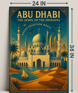Abu Dhabi Elegance: Modern Meets Vintage Cultural or Heritage Poster