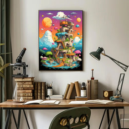 Fantasy Tower In A Dreamscape Poster PosterGoat