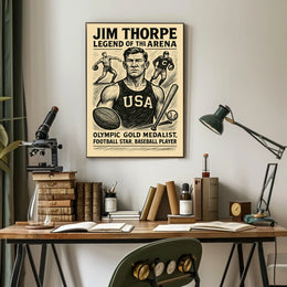 Jim Thorpe Iconic Sports Legend Poster