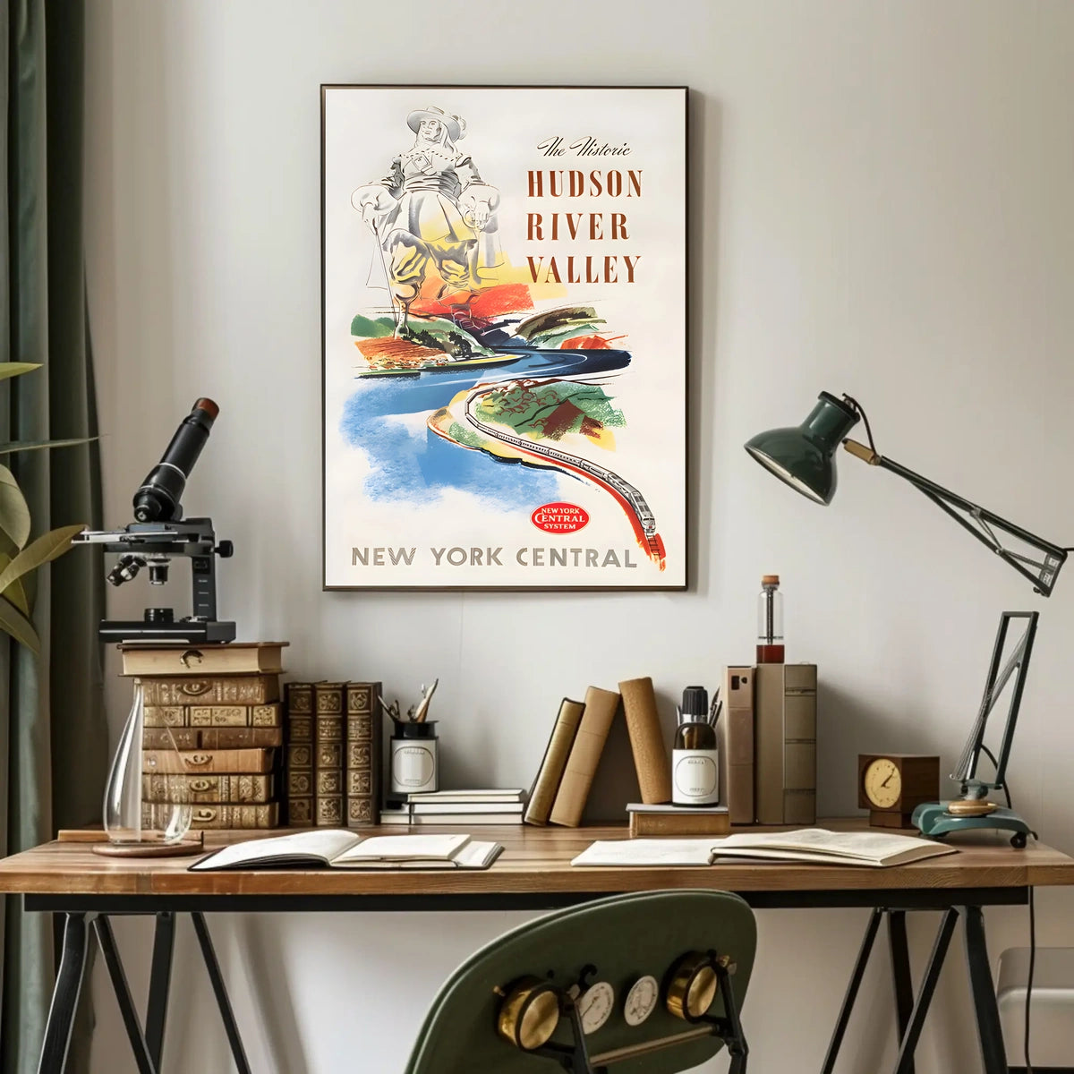 Hudson River Valley Adventure Poster Vintage Wall Art