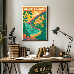 Amalfi Coast Dreamscape Poster For Coastal Decor Lovers
