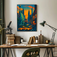 New York City Skyline Artwork Poster Modern Wall Art