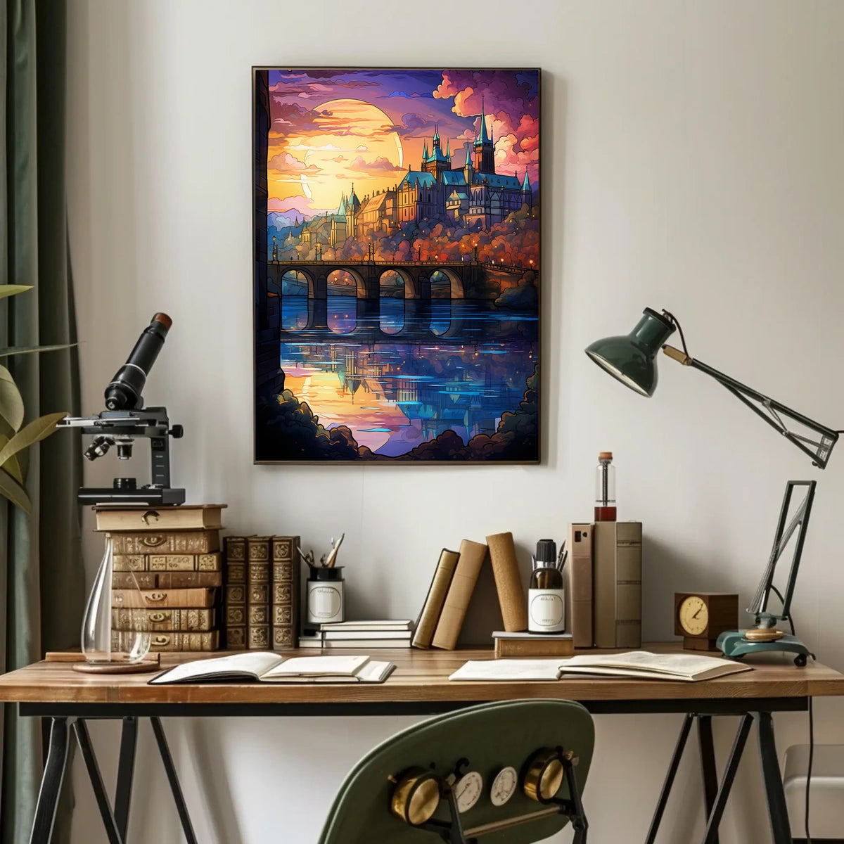 Enchanted Castle Gothic Spires Travel Poster