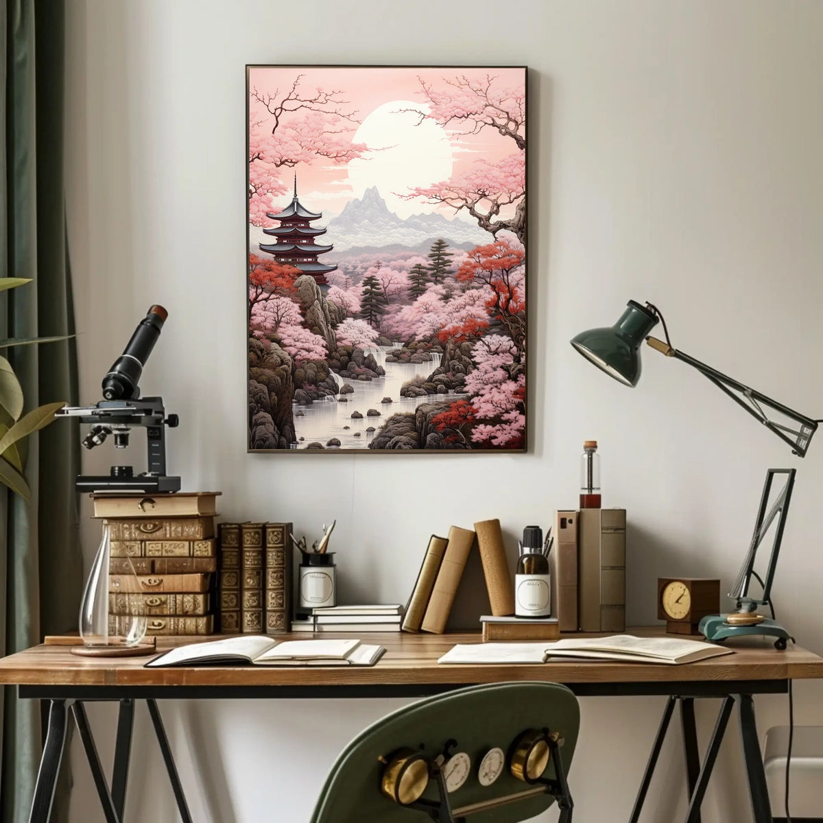 Serene Japanese Cherry Blossoms Travel Poster