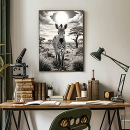 Zebra In The Savannah Poster