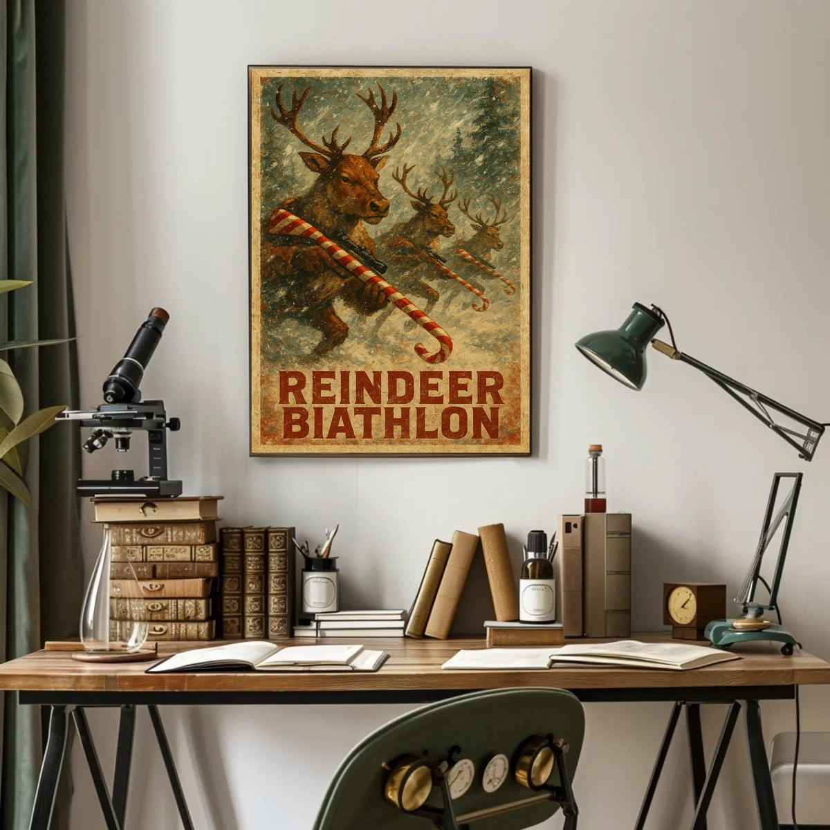 Reindeer Biathlon Poster