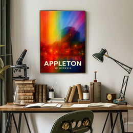 Appleton Vibrant Nightscape Abstract Art Poster