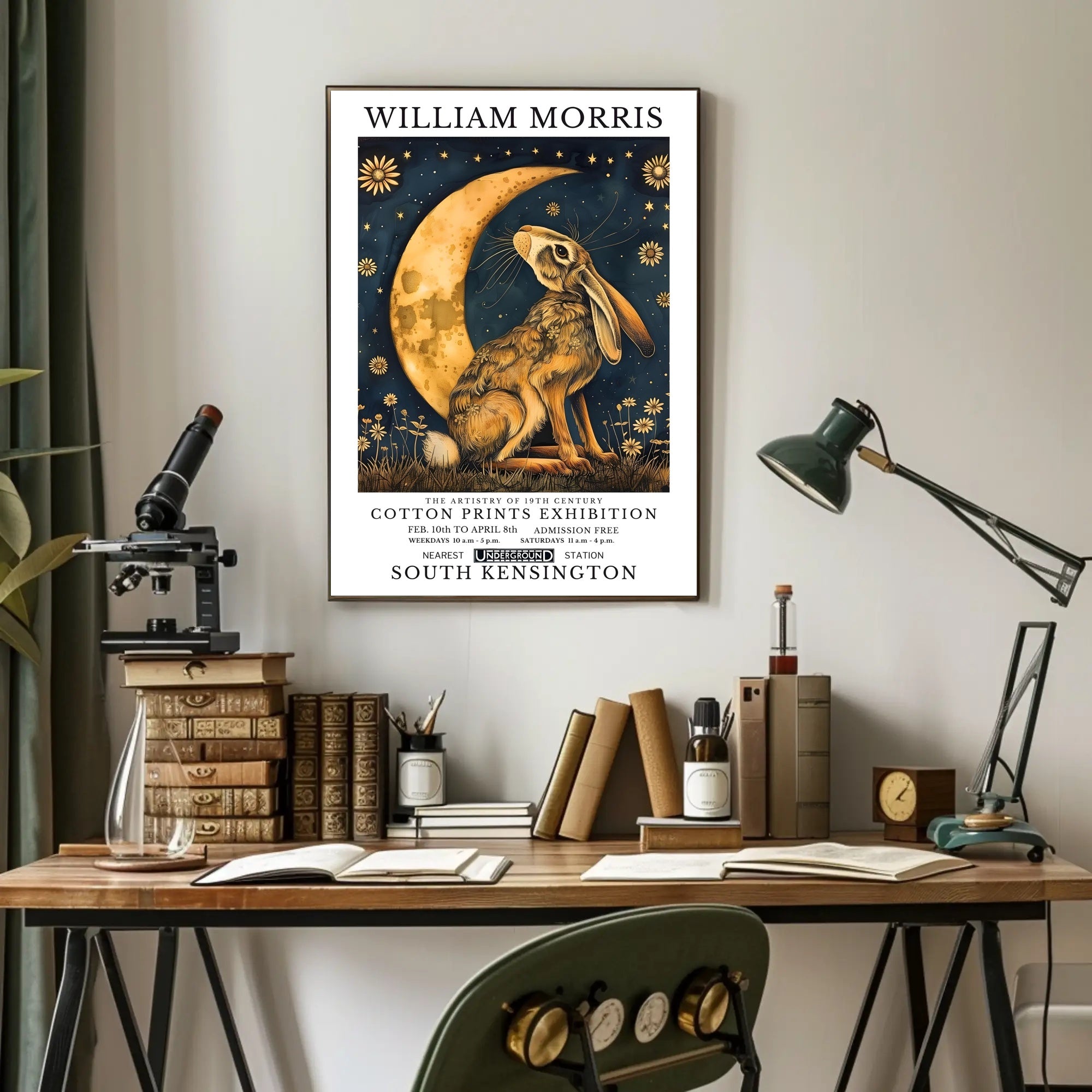 Vintage William Morris Hare Moon Artistic Poster