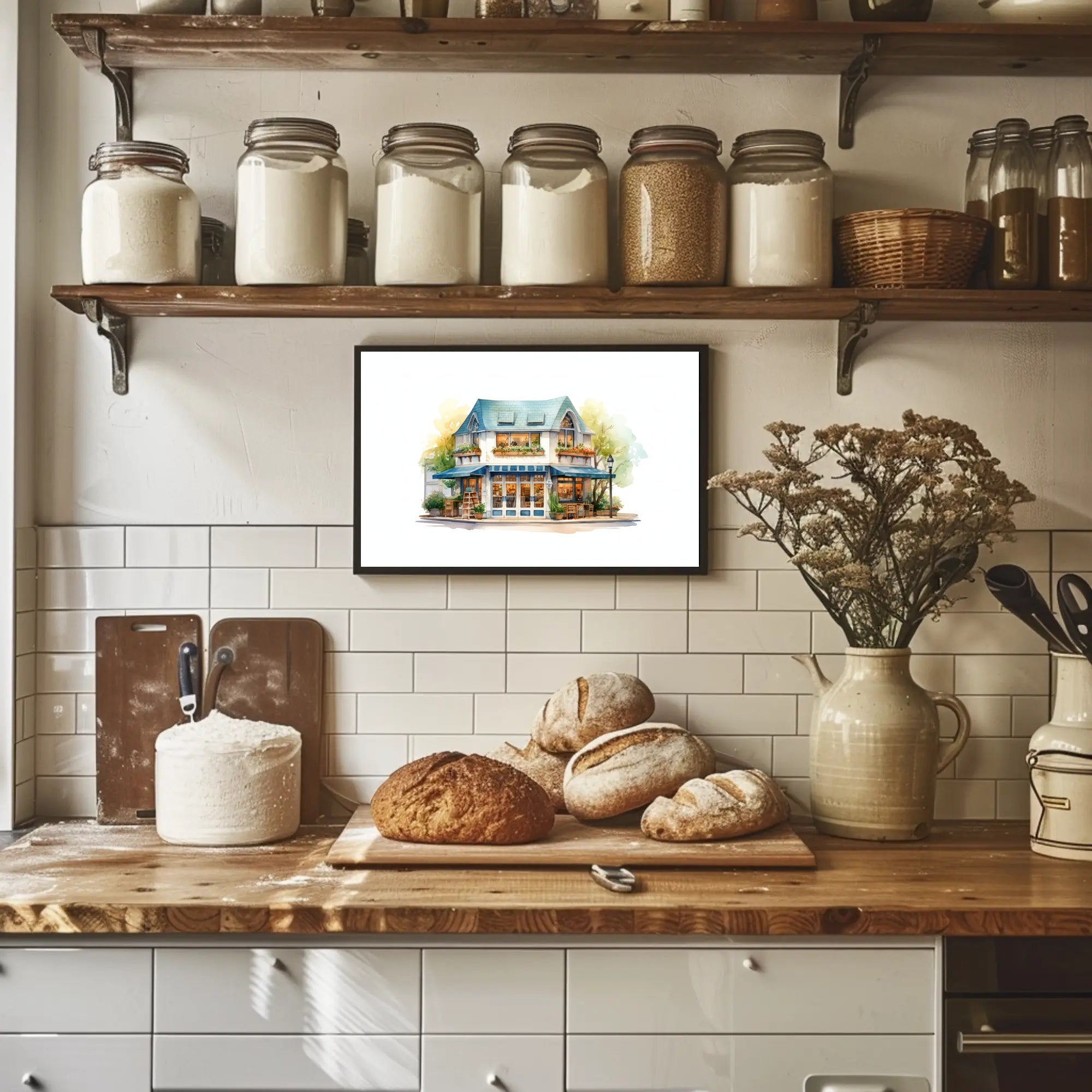 Charming Corner Café Poster