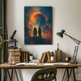 Epic Fantasy Adventure with Fiery Portal Fantasy or Mythology Poster PosterGoat