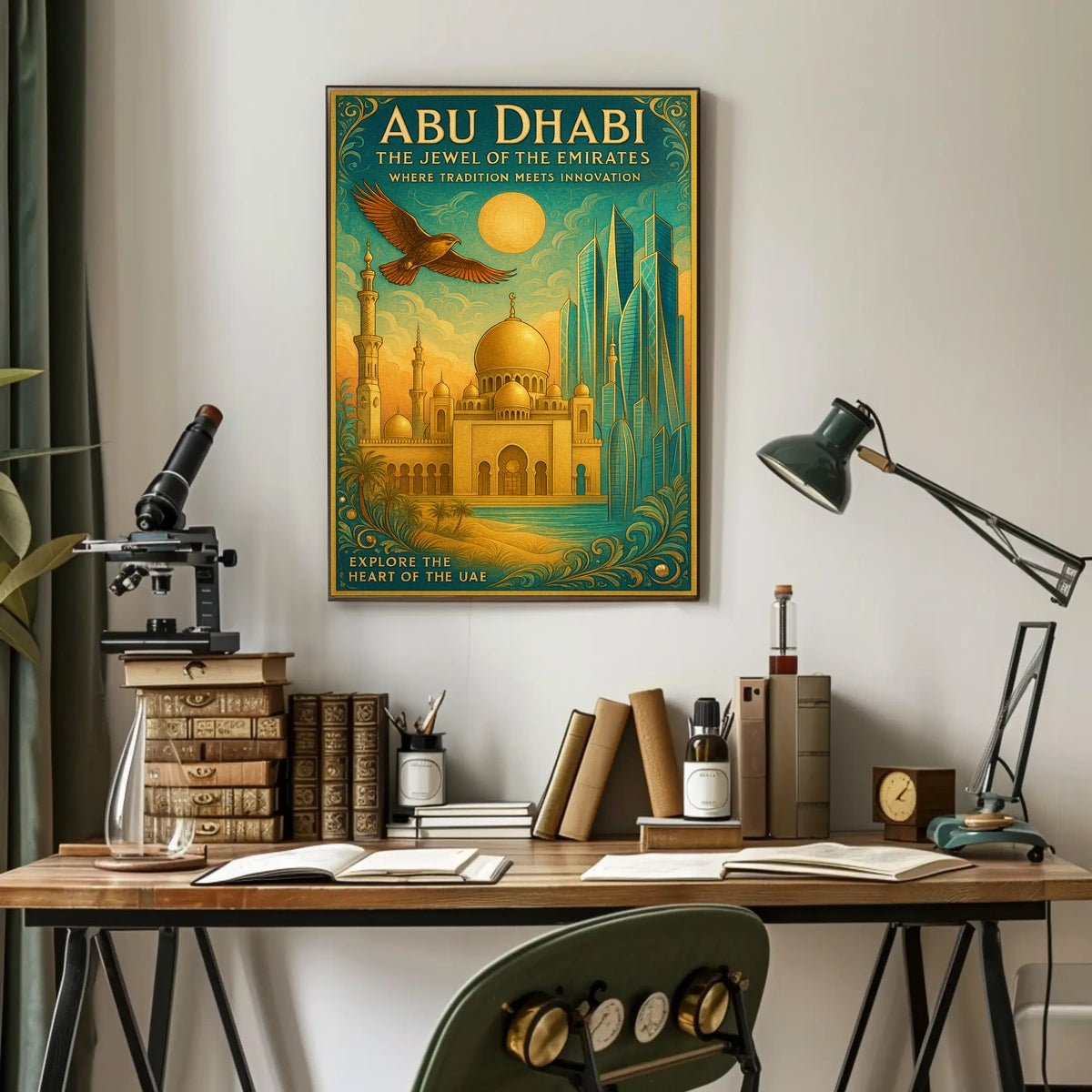 Abu Dhabi Cityscape Jewel of the Emirates Cultural Poster