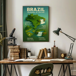 Brazil's Natural Wonders Illustrated Infographic Poster