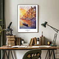 Ganges Sunrise in Varanasi Cultural Heritage Poster PosterGoat