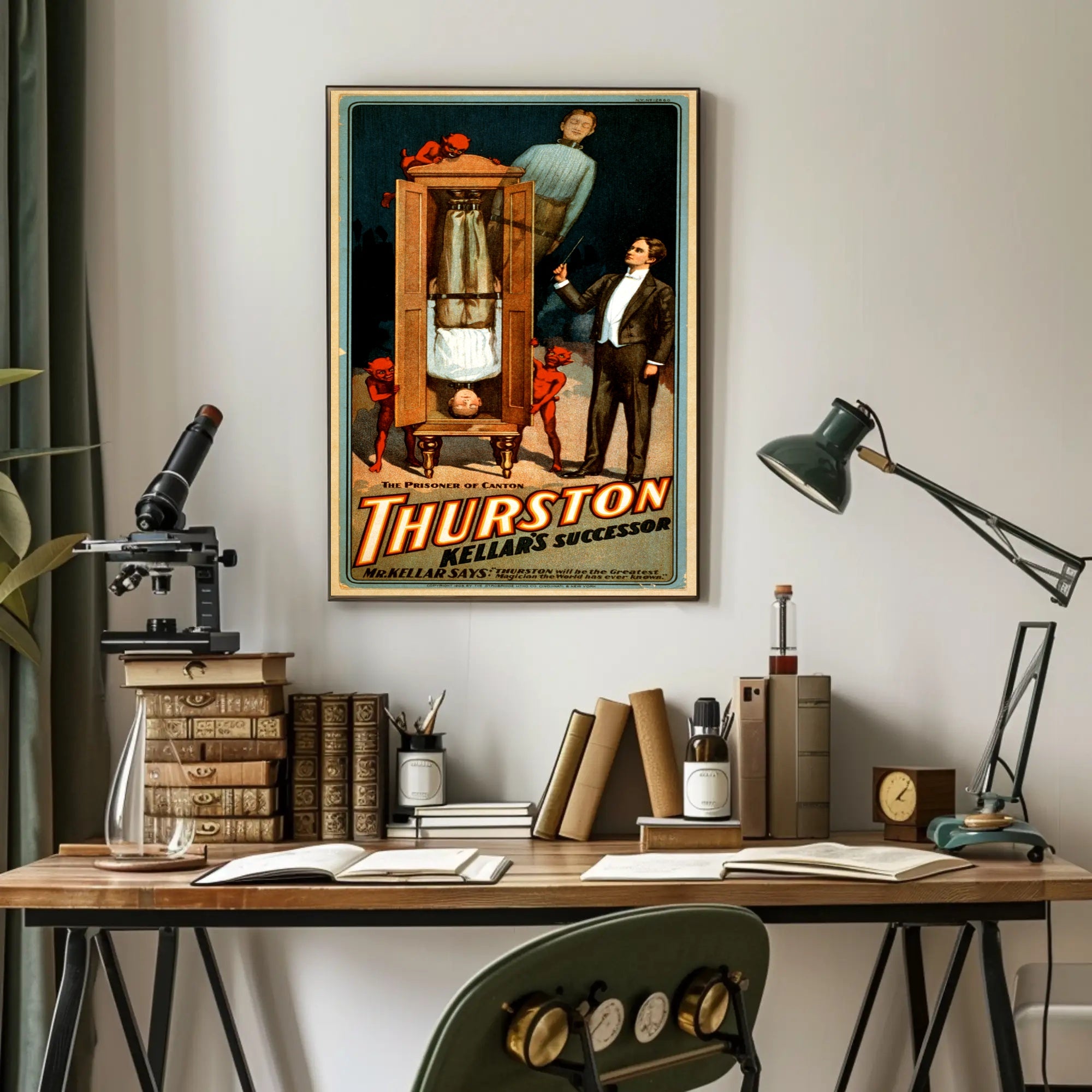 Thurston Magician Illusion Vintage Early 1900s Artistic Poster