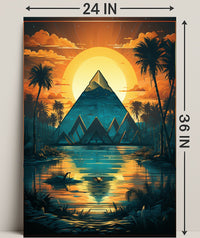 Sunset Over The Pyramid Poster