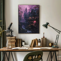 Enchanted Twilight Village Poster PosterGoat