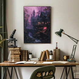 Enchanted Twilight Village Poster PosterGoat