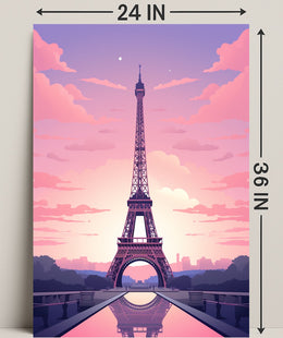 Eiffel Tower At Sunset Poster