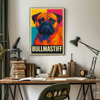 Bullmastiff A Vibrant Portrait Poster