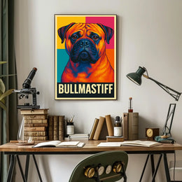 Bullmastiff A Vibrant Portrait Poster