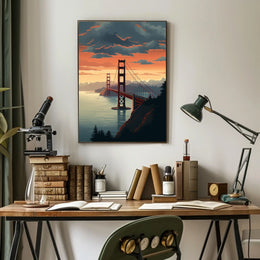 Golden Gate Suspension Bridge Art Print - Travel Poster