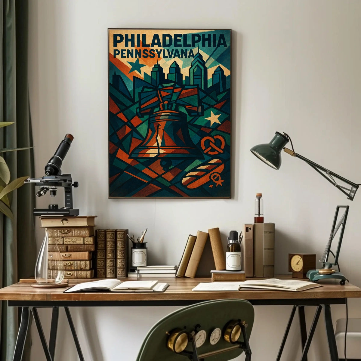 Philadelphia Liberty Bell Abstract Geometric Art Poster
