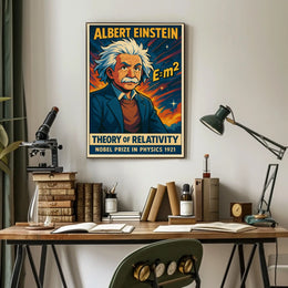 Einstein Relativity Vintage Curious Minds Poster