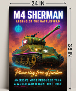M4 Sherman Legend of the Battlefield Poster PosterGoat