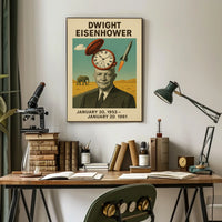 Dwight Eisenhower Presidential Era Vintage 1950s America Retro 80s Typography Historical Art Poster