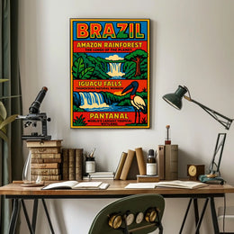 Brazil's Wonders Vintage Travel Poster Art Print