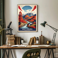 Scenic Autumn Landscape Vintage Travel Poster
