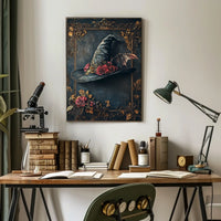Magical Witch Hat with Roses Artistic or Pop Culture Poster