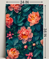 Elegant Peony Garden Floral Art Poster
