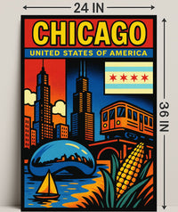 Vibrant Chicago Poster PosterGoat
