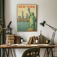 New York Cityscape Poster Urban Wall Art 18x24 Inches