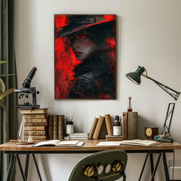 White Fox on Snowy Cliff Fantasy Poster PosterGoat