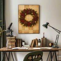 Festive Holiday Wreath Poster